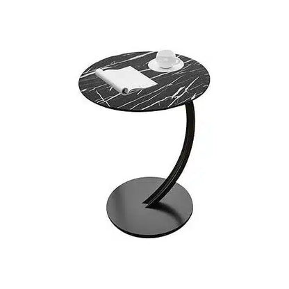 Modern C-Frame Round Side Table – Minimalist Laptop & Coffee Desk