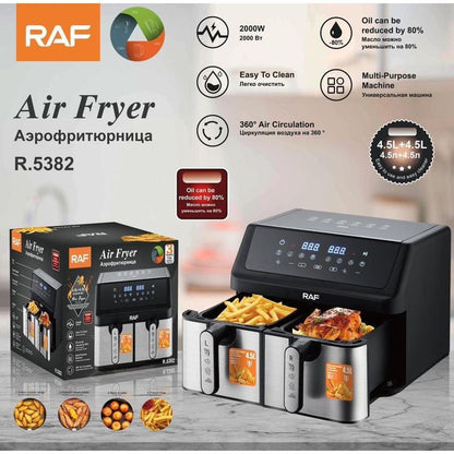 RAF Multifunctional Digital Air fryer 4.5L + 4.5L R.5382 - 2000W