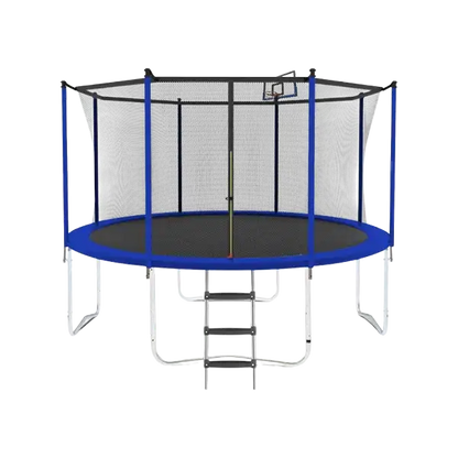 Premium Heavy-Duty Outdoor Trampoline with Safety Enclosure & Basketball Hoop (12 FT, 10 FT)