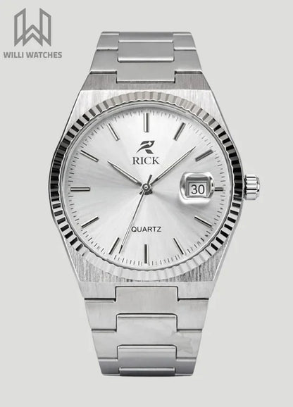 Rick Quartz Steel Dress Watch – Deep Blue Dial