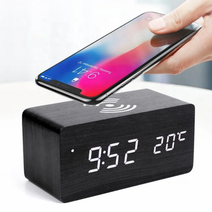 Multi-Functional Wooden LED Digital Alarm Clock