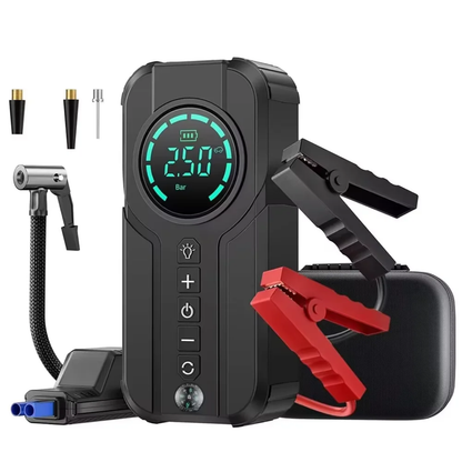 4-in-1 Portable Car Jump Starter, Tire Inflator & Power Bank