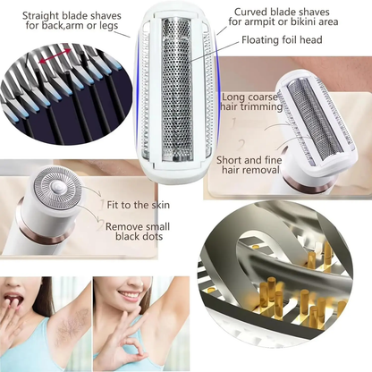 4-in-1 Rechargeable Women's Electric Shaver & Personal Grooming Kit