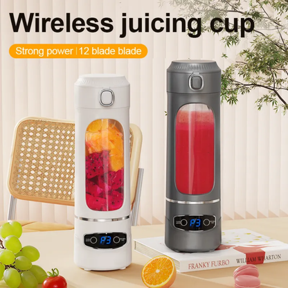 Digital Display Cordless Portable Fruit Blender & Juicer