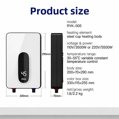 Instant Variable-Frequency Electric Kitchen Water Heater (Model RYK-004)