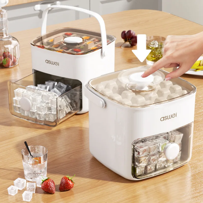 Press-Type Ice Cube Maker & Storage Box