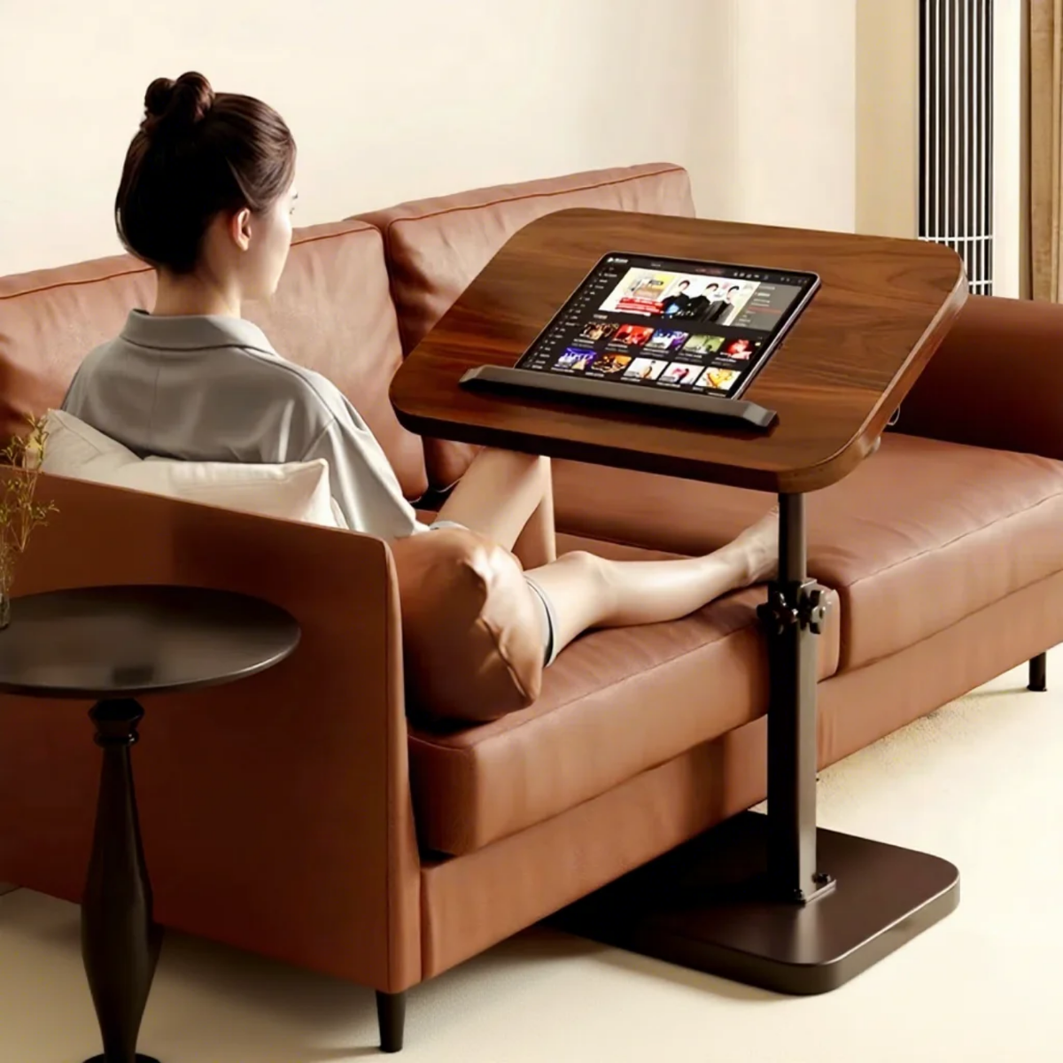 Adjustable Mobile Laptop Stand & Rolling Overbed Study Desk