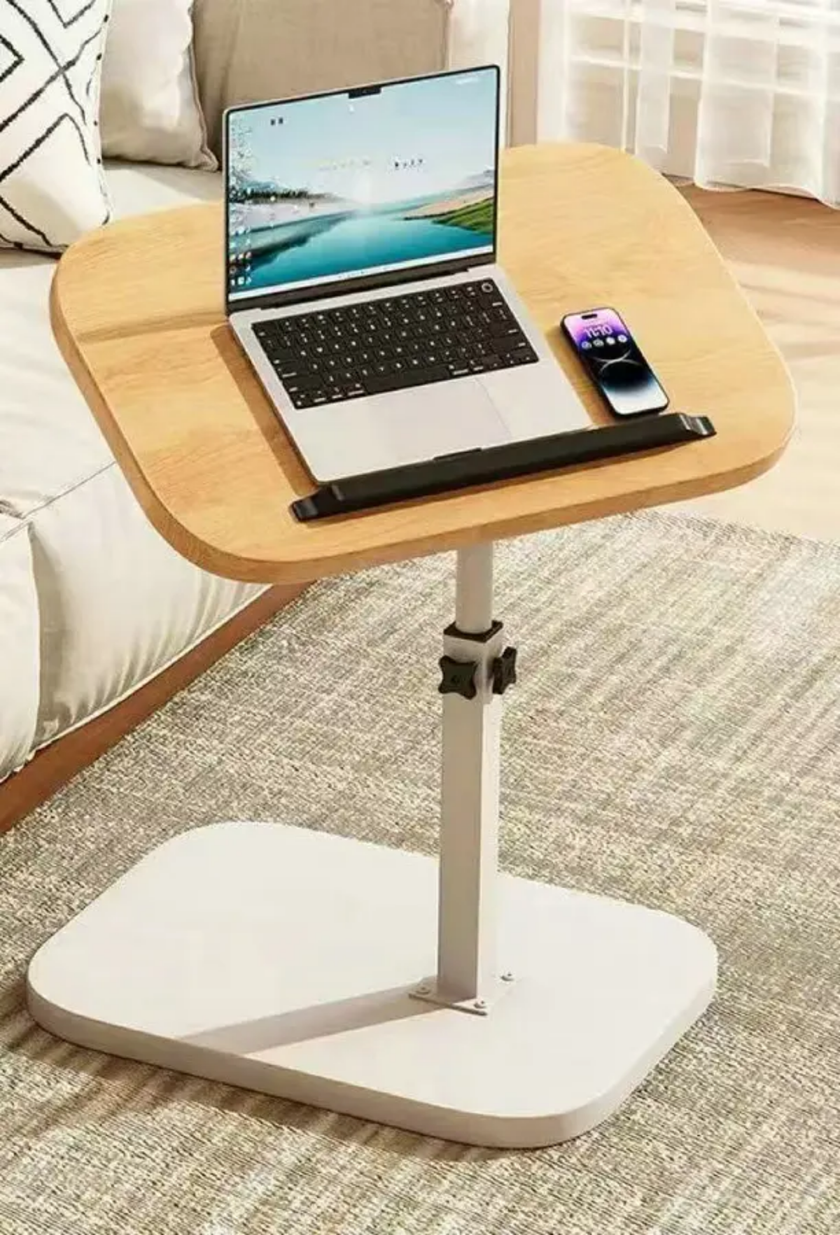 Adjustable Mobile Laptop Stand & Rolling Overbed Study Desk