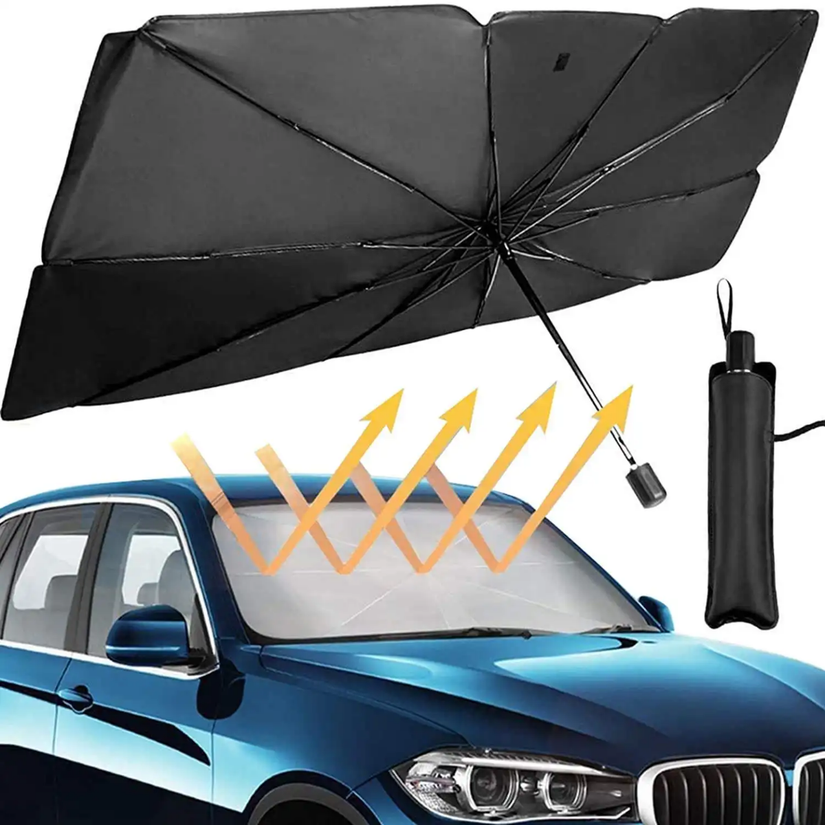 Foldable Car Windshield Sun Shade Umbrella & Heat Shield