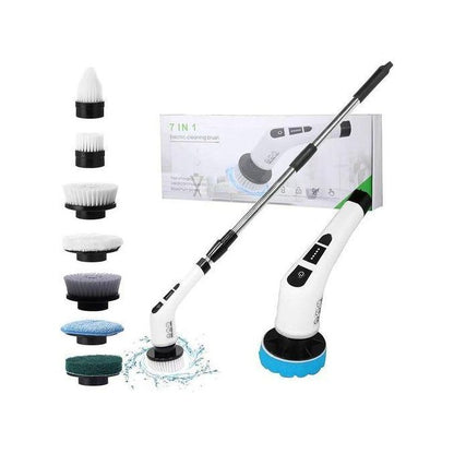 7-in-1 Electric Cleaning Brush For Windows Toilet Kitchen Wall Cleaner LED Display Handheld Shower Scrubber Bathroom Cleaning Tools- Multicolor