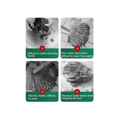 Twist-and-Squeeze Microfiber Round Mop