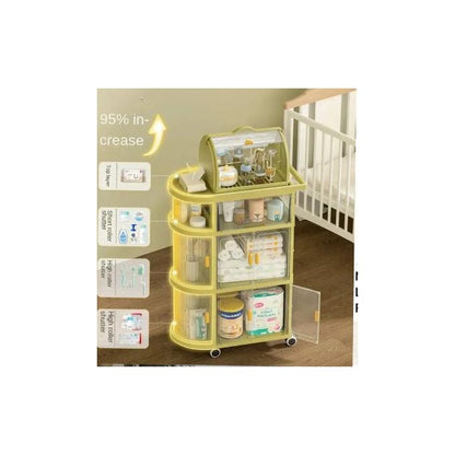 Baby Storage Rack Folding Trolley Landing Auxiliary Storage Racks And Shelving Simple Trolley Snack Toys Sundries Organize Cart