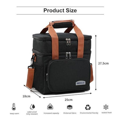 Double-layer insulated lunch bag