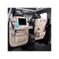Car back-seat organizer with a built-in foldable tray table,