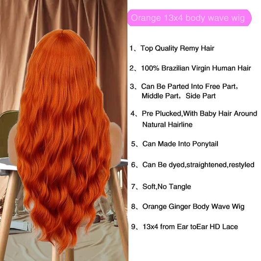 Ginger Copper Radiance – HD Lace Frontal Body Wave Unit