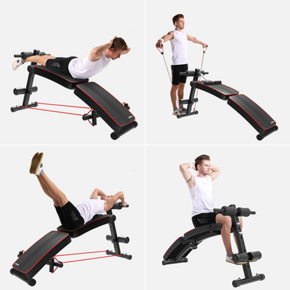 Foldable sit-up/decline exercise bench