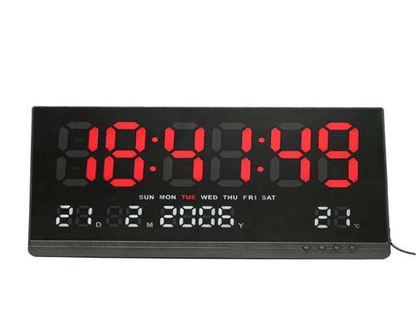 LED Minimalist Digital Wall Clock – Large Display with Date & Tempereture (small and Big)