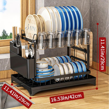 2-Tier Multifunctional Dish Drying Rack