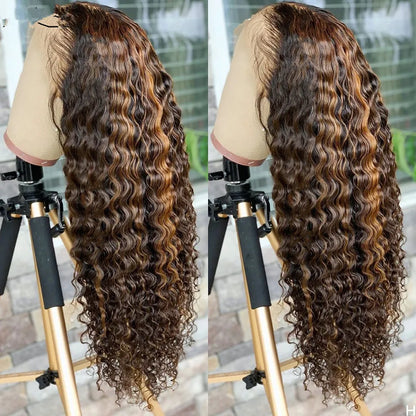 Honey Honey Highlighted Deep Wave – HD Lace Frontal Unit